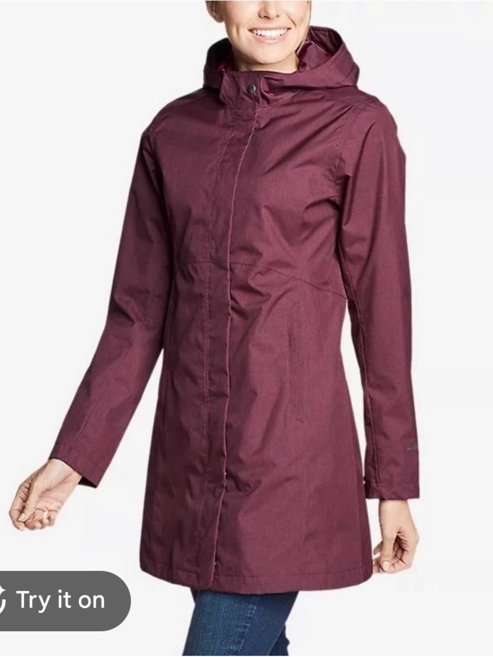 Eddie Bauer Women's Hooded Trench Coat - Plum